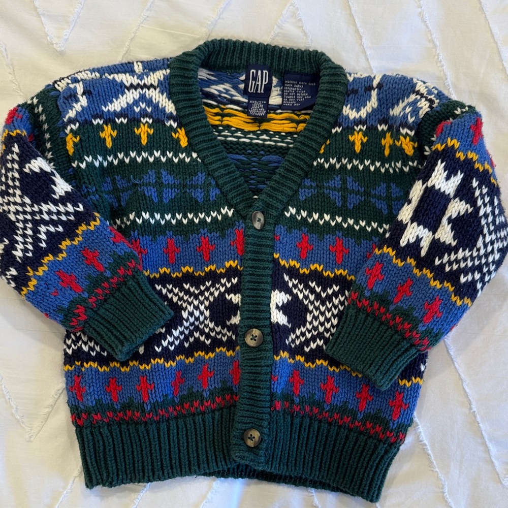 Vintage GAP Multicolor Knit Cardigan Sweater